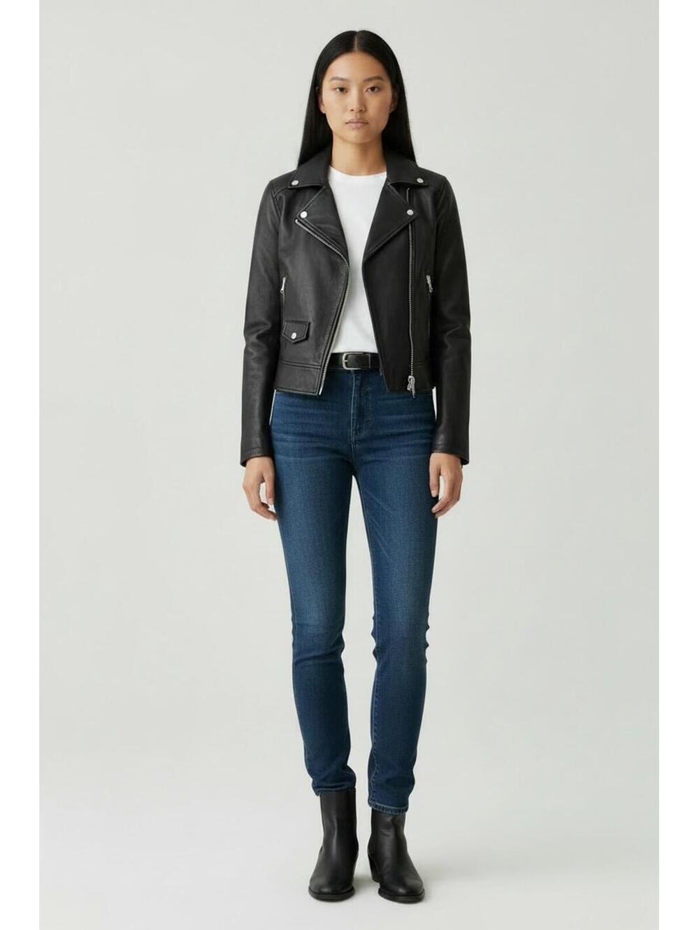 7 For All Mankind b(air) High Waist Dark Indigo Ankle Skinny Jeans, Size 26